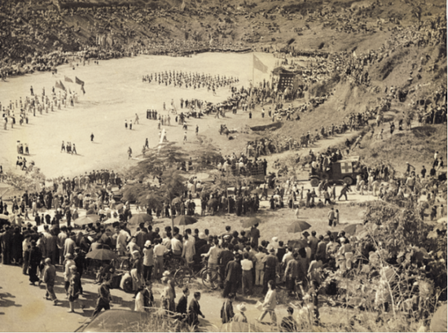 1950年1月1日，解放之初的越秀山体育场设施简陋。资料图片