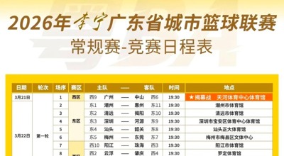 城市联赛 | 粤BA竞赛日程表出炉→